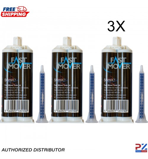 Fast Mover FMT6340 3 Pack 2K PU Plastic Repair Glue 50ml – Fast Cure Adhesive